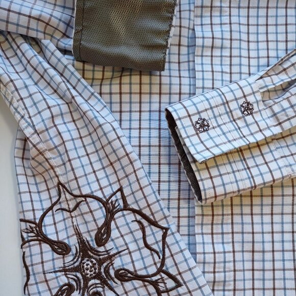 English Laundry Men's Long Sleeve Embroidered Shirt  Scott Weiland Size L/XL - Picture 1 of 14